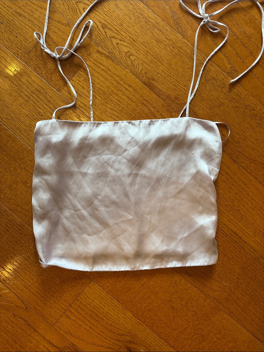 Urban Outfitters Lilac Satin Tie-Shoulder Crop Top